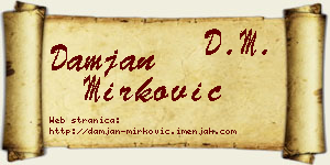 Damjan Mirković vizit kartica